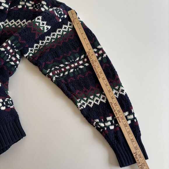 VTG Eddie Bauer Fair Isle Sweater Mens L Grandpa Fisherman Cozy Hygge Made in US - Picture 8 of 10